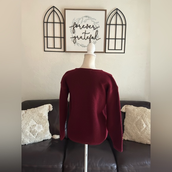 Vintage Crystal Kobe Burgundy Red Full Zip Sweater Size S Retro 100% Wool Winter - Picture 5 of 14